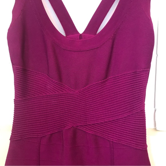 Guess Chevron Mirage Bandage Dress Bodycon V-Neck Mini Stretch Sleeveless Sexy - Picture 4 of 16